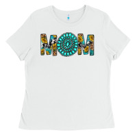 White Western Mom With Turquoise Gemstone Ladies Tee - BundleAndBundleShop