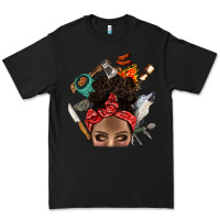 Black Wild Camping Afro Messy Bbs Premium Tee - BundleAndBundleShop