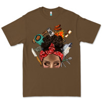 Cacao Wild Camping Afro Messy Bbs Premium Tee - BundleAndBundleShop