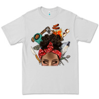 Dove Grey Wild Camping Afro Messy Bbs Premium Tee - BundleAndBundleShop