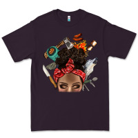 Plum Wild Camping Afro Messy Bbs Premium Tee - BundleAndBundleShop