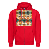 Red native american aztec seamless pattern 1 Zipper Hoodie - BundleAndBundleShop