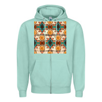 Seafoam native american aztec seamless pattern 1 Zipper Hoodie - BundleAndBundleShop