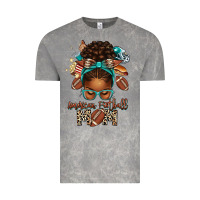 Cloud Rock American Football Mom Afro Messy Bun Vintage Tee - texasbilliewilder