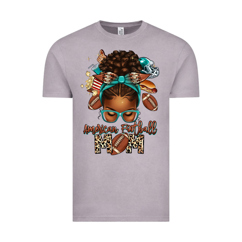 American Football Mom Afro Messy Bun Vintage Tee by texasbilliewilder | Teevron