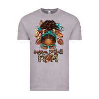 Vintage Zinc American Football Mom Afro Messy Bun Vintage Tee - texasbilliewilder