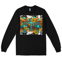 Black western crosses and sunflowers Long Sleeve Tee - TumblerDesignByShophia