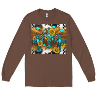 Chestnut western crosses and sunflowers Long Sleeve Tee - TumblerDesignByShophia