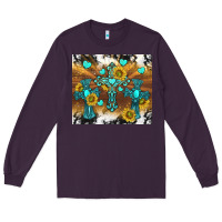Plum western crosses and sunflowers Long Sleeve Tee - TumblerDesignByShophia
