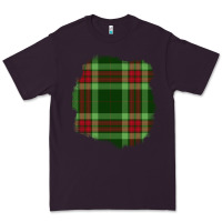 Plum Christmas Tartan Patch Premium Tee - BundleAndBundleShop