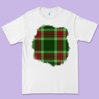 Christmas Tartan Patch Premium Tee Designed By Bundleandbundleshop