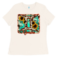 Bone gemini turquoise cowhide Ladies Tee - RanaPortraitStore