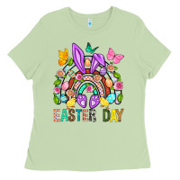 Matcha Easter Day Rainbow Ladies Tee - BundleAndBundleShop