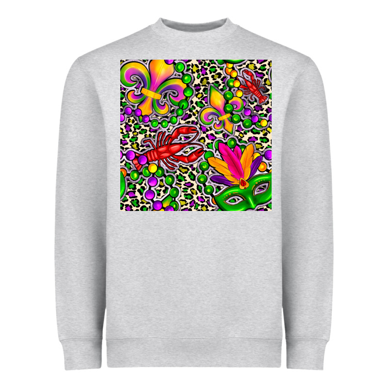 Mardi Gras Crawfish Leopard  Seamless Pattern Heavyweight Sweatshirt by FaDigitalArtStudio | Teevron