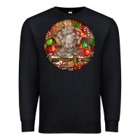 Black Christmas Merino Wool Sheep Premium Sweatshirt - LillyAllenDesigns