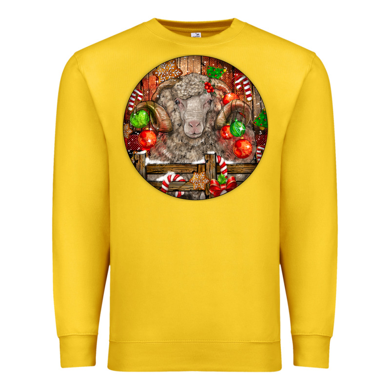 Christmas Merino Wool Sheep Premium Sweatshirt by LillyAllenDesigns | Teevron
