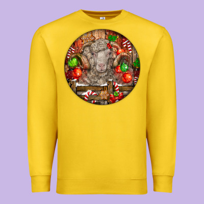 Christmas Merino Wool Sheep Premium Sweatshirt Designed By Lillyallendesigns