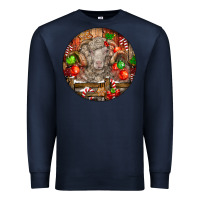 Navy Christmas Merino Wool Sheep Premium Sweatshirt - LillyAllenDesigns