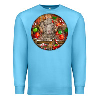 Ocean Blue Christmas Merino Wool Sheep Premium Sweatshirt - LillyAllenDesigns