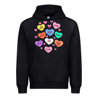 Black womens valentine candy heart valentines day vneck Urban Hoodie - tuanDangUi