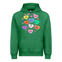 Emerald womens valentine candy heart valentines day vneck Urban Hoodie - tuanDangUi