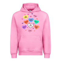 Fuchsia Pink womens valentine candy heart valentines day vneck Urban Hoodie - tuanDangUi