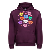Mauve Wine womens valentine candy heart valentines day vneck Urban Hoodie - tuanDangUi