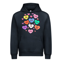 Navy womens valentine candy heart valentines day vneck Urban Hoodie - tuanDangUi