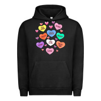 Womens Valentine Candy Heart Valentines Day Vneck Urban Hoodie | Teevron