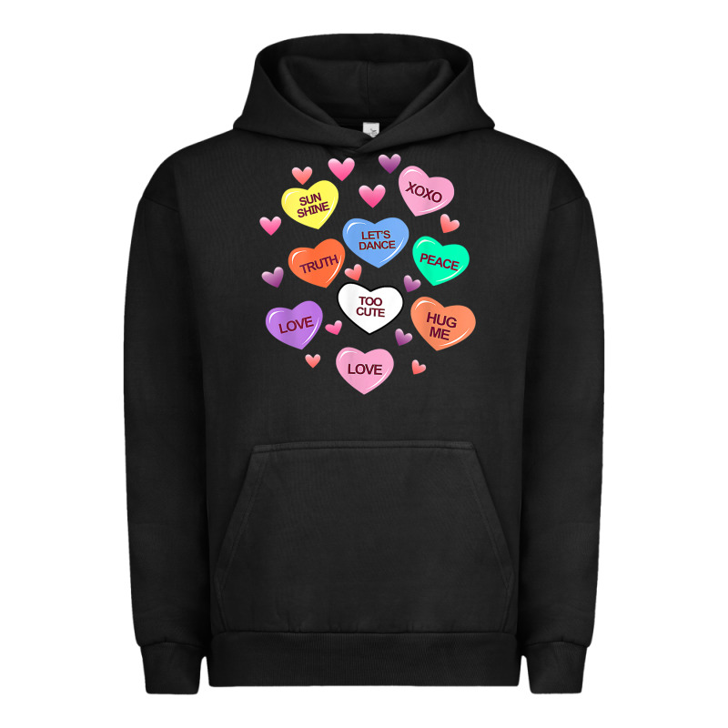 Womens Valentine Candy Heart Valentines Day Vneck Urban Hoodie by tuanDangUi | Teevron