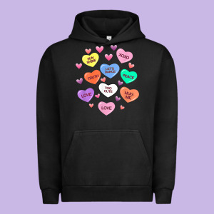 Womens Valentine Candy Heart Valentines Day Vneck Urban Hoodie Designed By Tuandangui
