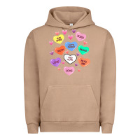 Pigment Burro womens valentine candy heart valentines day vneck Urban Hoodie - tuanDangUi