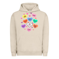 Pigment French Oak womens valentine candy heart valentines day vneck Urban Hoodie - tuanDangUi