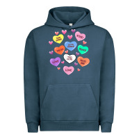 Pigment Midnight Navy womens valentine candy heart valentines day vneck Urban Hoodie - tuanDangUi