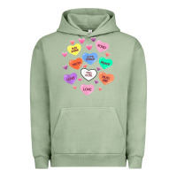 Pigment Oil Green womens valentine candy heart valentines day vneck Urban Hoodie - tuanDangUi