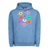 Pigment Pebble Blue womens valentine candy heart valentines day vneck Urban Hoodie - tuanDangUi