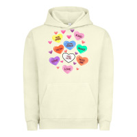 Pigment Pistachio womens valentine candy heart valentines day vneck Urban Hoodie - tuanDangUi