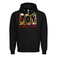 Black Joy To The World Zipper Hoodie - FaDigitalArtStudio