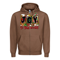 Chestnut Joy To The World Zipper Hoodie - FaDigitalArtStudio