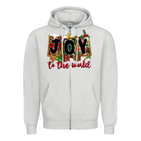 Dove Grey Joy To The World Zipper Hoodie - FaDigitalArtStudio