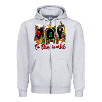 Heather Grey Joy To The World Zipper Hoodie - FaDigitalArtStudio