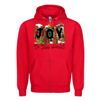 Red Joy To The World Zipper Hoodie - FaDigitalArtStudio