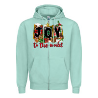 Seafoam Joy To The World Zipper Hoodie - FaDigitalArtStudio