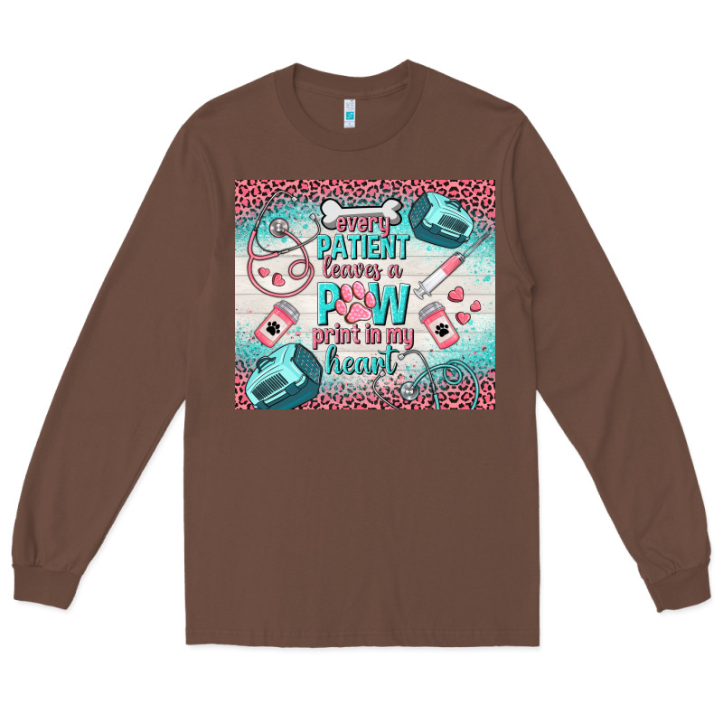 Every Patient Leaves A Paw Print In My Heart Long Sleeve Tee by TumblerDesignByShophia | Teevron