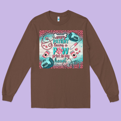 Every Patient Leaves A Paw Print In My Heart Long Sleeve Tee Designed By Tumblerdesignbyshophia