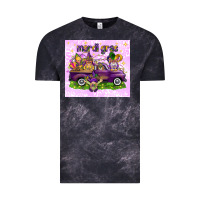 Cloud Black Mardi Gras with gnomes Vintage Tee - NancyCooperArtShop