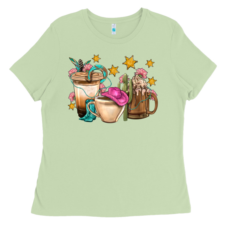 Western Cowgirl Coffee Cup Bbs Ladies Tee by BundleAndBundleShop | Teevron