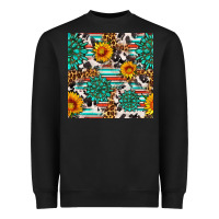Black gemstone sunflower cowhide leopard seamles pattern Heavyweight Sweatshirt - FaDigitalArtStudio