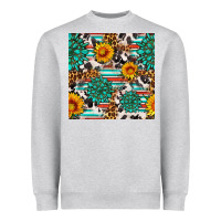 Heather Grey gemstone sunflower cowhide leopard seamles pattern Heavyweight Sweatshirt - FaDigitalArtStudio