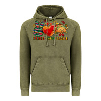Vintage Olive Peace love tacos Vintage Hoodie - NancyCooperArtShop